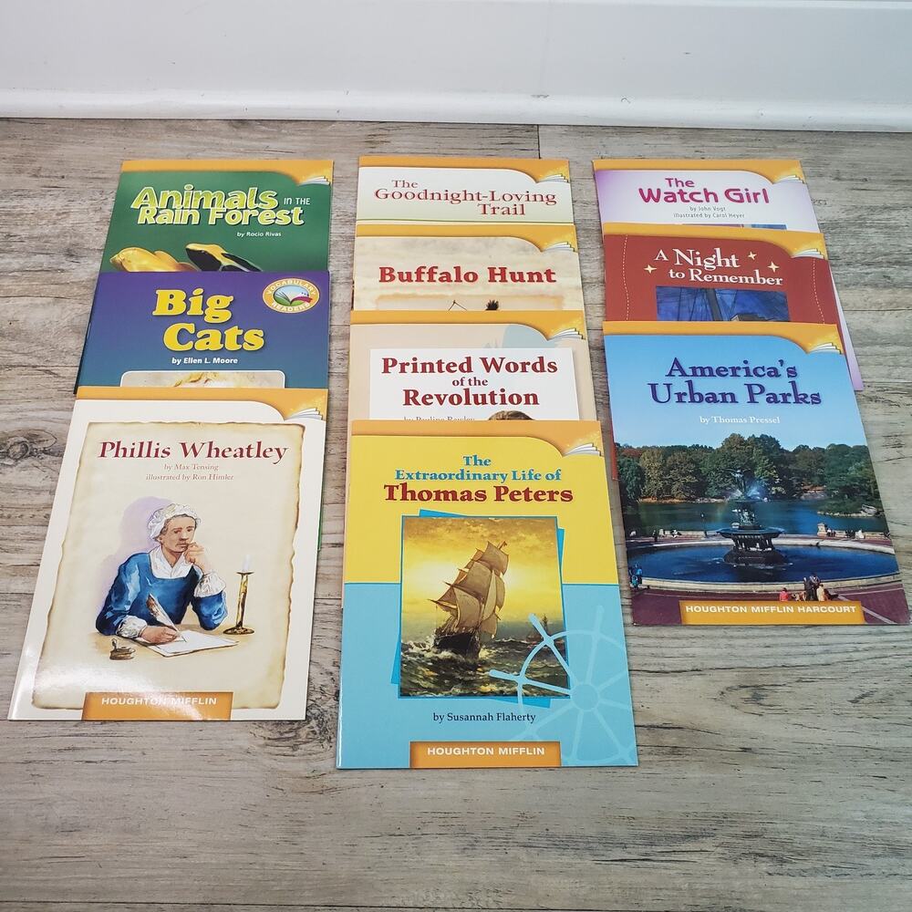 10 Houghton Mifflin 5th FIFTH GRADE Leveled Early Reader Books Lot Mixed